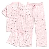 US Angels Girls Ultra Soft Button Down Pajamas, 3 Piece Pajama Set, pjs for teen girl 10-12