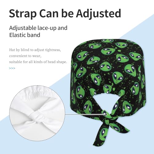 Image of Working Cap Scrub Cap with Sweatband Adjustable Unisex Women Tie Back Hat Nurse Surgical Caps