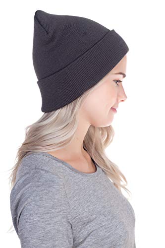 Image of Top Level Beanie Men Women - Unisex Cuffed Plain Skull Knit Hat Cap