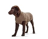 HUNTER Hundepullover MALMÖ, Farbe: beige, klassisches Zopfstrick-Muster, wärmend & bequem, elastisch für optimalen Sitz, reflektierend für mehr Sichtbarkeit, waschbar bei 30°C, Größe: 40