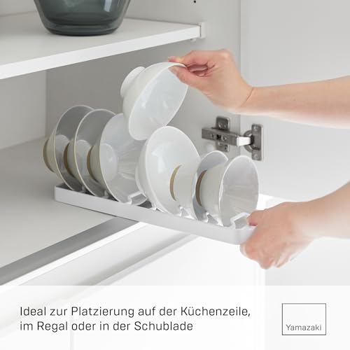 Yamazaki 1371 Tower Schüssel-Aufbewahrung S, weiß, Stahl, minimalistisch, 32 x 8,6 x 2,2 cm (L x B x H)