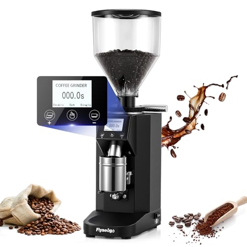 Electric Coffee Grinder with Touch Screen and Adjustable Settings