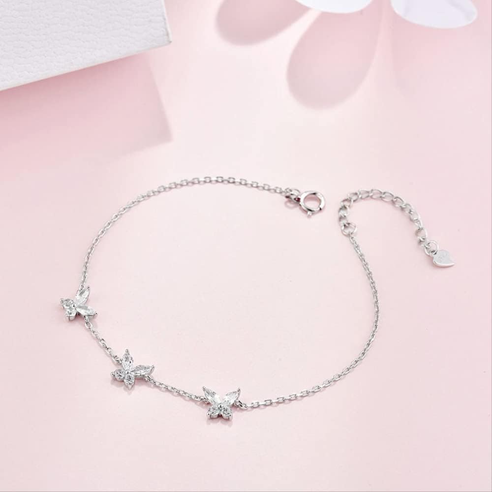 Pulsera y Brazalete con Dije de Mariposa de Cristal con borlas para Boda de Mujer