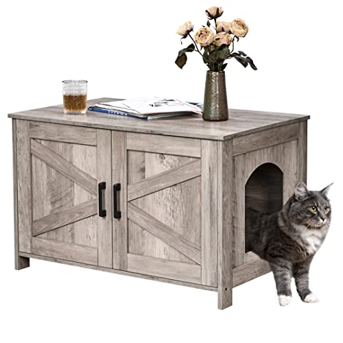 Stylish Cat Litter Box Enclosure with Doors