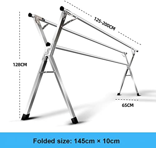 Portable Clothes Rack, Adjustable Indoor Laundry Drying Rack, Foldable Garment Stand for Easy Storage, Space-Saving Design, Large Capacity（200cm）