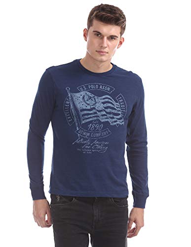 Image of US Polo Men's Solid Regular Fit T-Shirt