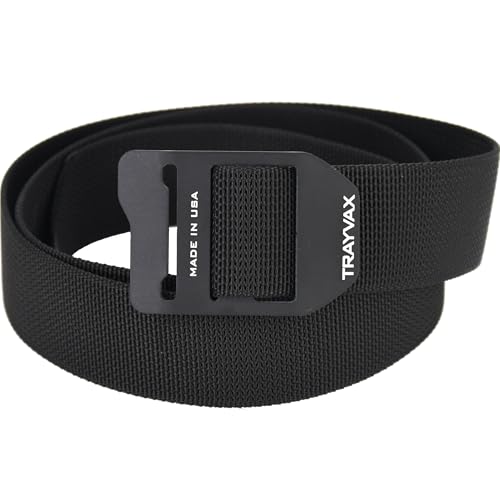 Trayvax Cinch Belt, Tactical Nylon Web Belt for Men and Women, Outdoor Hiking and Military Accessories, Black
