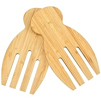 Salad Servers Set Of 3 Salad Tongs For Serving 18/10 Stainless Steel Salad Serving Utensils With Bamboo Handle Salad Spoon And Fork Metal Tongs - View #11