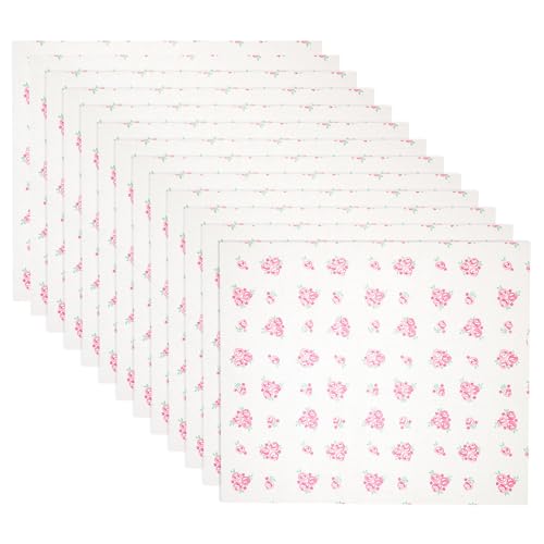 KOMBIUDA Papier Alimentaire Imprimé 50 Feuilles de Papier Ciré Anti-graisse, Design Délicat de Fleurs de Rose, pour Emballage de Sandwichs et Pâtisseries