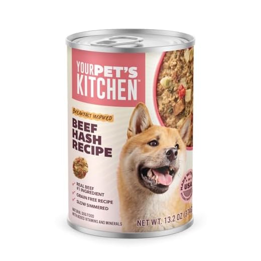 Your Pet's Kitchen Wet Dog Food, Beef Hash Recipe - 13.2 oz Cans (Pack of 12), Made in The USA with Real Beef