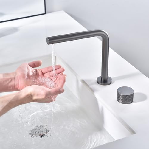 Robinet mitigeur de lavabo or brossé MOCHAMIK monotrou rotatif à 360