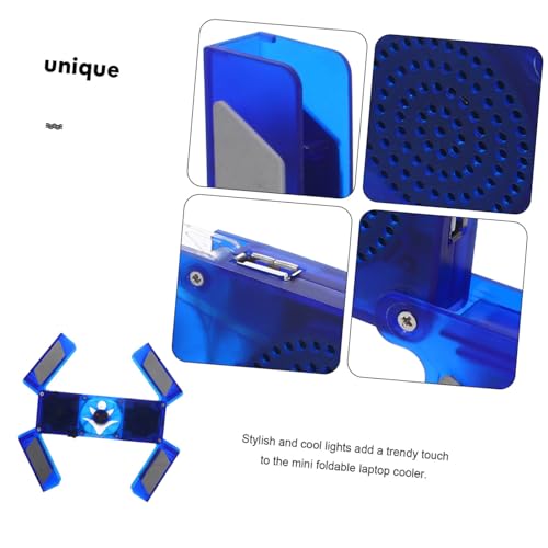 Base plegable portátil para laptop con ventilador azul miniatura 3