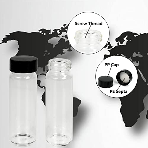 Alwsci 1Oz Glass Vials, Small Liquid Sample Vial, 30Ml Borosilicate Glass Empty Vials With Caps, 24-400 Black Screw Caps With Pe Liner, Pack Of 100 #TOP1