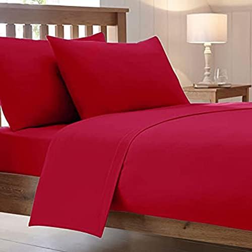 High Street Fashion ® Extra Deep Fitted Bed Sheets Combed Poly Cotton Percale Bedding Pillow Cases Size King Double Single Pillowcase Pair