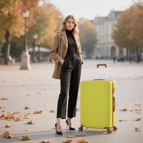 Image of Cosbarn 5 Piece Luggage Sets with Spinner Wheels, Hardshell ABS Suitcase Set with Tsa Lock, Lightweight Hardside Waterproof Travel Suitcases for Men Women, OliveDrab (20 inch /24 inch /28 inch)
