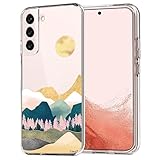 Unov Case Compatible with Galaxy S22 Case Clear with Design Soft TPU Shock Absorption Slim Embossed Pattern Protective 6.1 inch (Sierra Mountains)