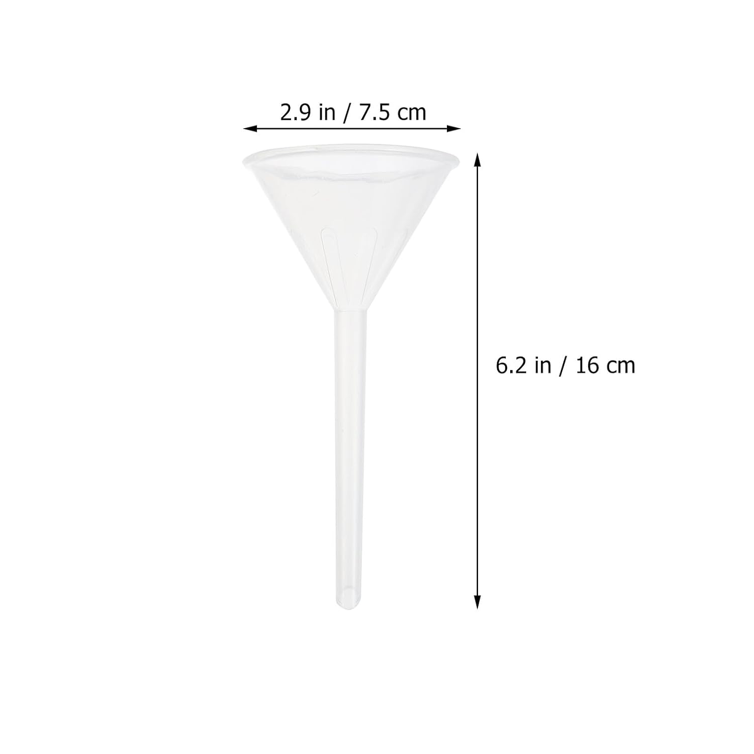 12pcs 75mm Laboratory Plastic Funnels, Triangle Pp Plastic Filling Funnels for Scientific Liquid Transfer and Filtration in Lab Applications
