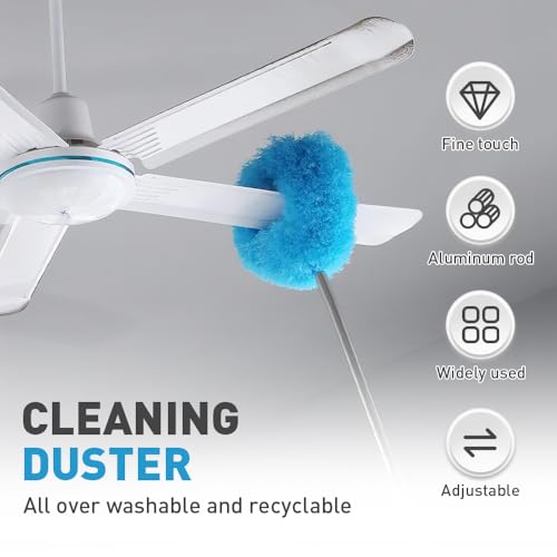 Compressed Air Duster, 180000RPM 3-Gear Adjustable Electric Air Duster/Car Vacuum with LED Light, Cordless Air Blower Electric Cleaner Kit for PC/Keyboard/Car, Replaces Canned Air