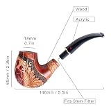 Dr. Watson - Drewniana fajka do tytoniu, Seria kolekcjonerska, Ręcznie wykonana z drewna gruszy, Pasuje do filtra 9 mm (Smok)