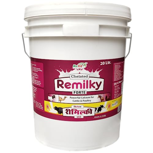 Image of REFIT ANIMAL CARE Chelated Liquid Calcium for Cow, Pig, Goat, Sheep, Horse, Buffalo and Other Dairy Animals, 20 Litre Bucket, Remilky Forte