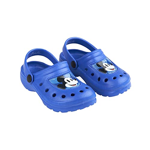 Zuecos de Mickey Mouse - Color Azul - Talla 28/29 - Estampado Impreso en el Frontal - Zuecos Infantiles Elaborados en EVA - Producto Original Diseñado en España