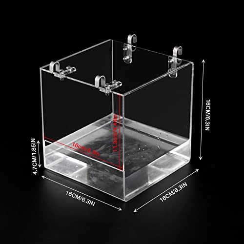 HOSUKKO Bird Bath for Cage No-Leakage 6.4inch x 6.4inch Acrylic Clear Bird Bathtub Parrot Parakeets Shower Bird Feeder for Cage Bathtub Box for Small Bird Parrot with 4 Hooks - Image 4