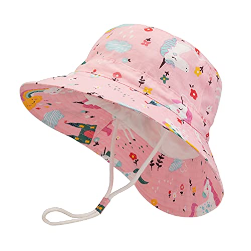 Jupsk Kids Bucket Hat, Unisex Child Summer Protection Hat, Foldable Beach Cap with Adjustable Chin Strap UPF 50+ Outdoor Play