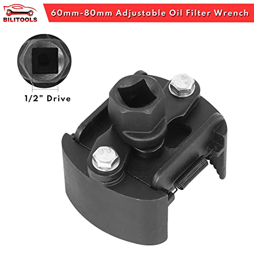 BILITOOLS Universal Oil Filter Wrench Removal Tool Adjustable, 60-80mm (2.36-3.15 inch), 1/2" Drive - Thumbnail 6