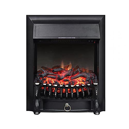 Mystflame Fobos FX M - Chimenea Eléctrica Negra, Muebles Empotrados en la Pared, Termostato 900  1800 W, Efecto de Sonido