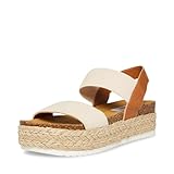 Steve Madden Women's Jaklin Flat Sandal, Natural Multi, 9