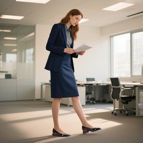 Chunky Heel Womens Pumps Stylish Pointed Toe Pumps Shoes for Women Comfortable Low Heels Fashionable Dress Shoe for Work Office Walking4