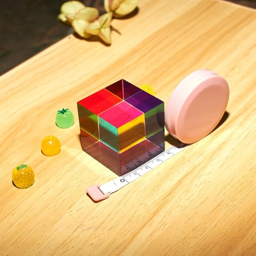 ECBANLI CMY Color Cube, 40mm (1.6 inch) Mixing Colorful Acrylic Prism, Physics Toy and Desktop Decor, Educational Toys Gift for Kids, 4cm — view 3