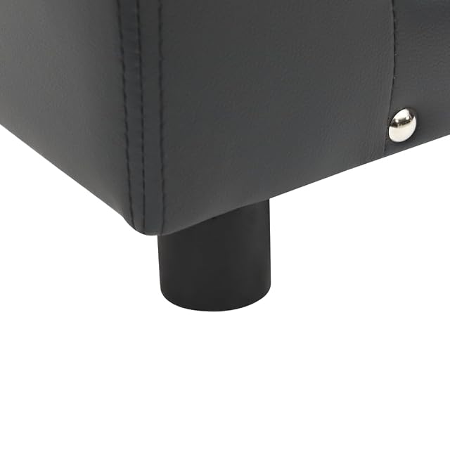 Foto 4 de 8 de vidaXL Sofá para Perros Felpa y Cuero sintético Gris Oscuro 81x43x31cm