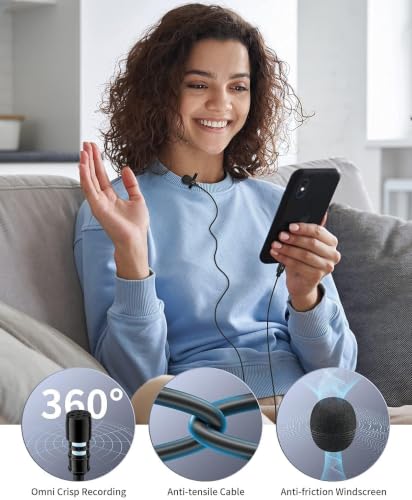 Image of DDLC 3.5mm Wired Lapel Microphone for Video Recording | Mini Mike for Phone | Microphone for Recording | Smartphones | PCs & Laptops | Ideal for YouTube | Interviews| Vlogging | Podcasts (5M)