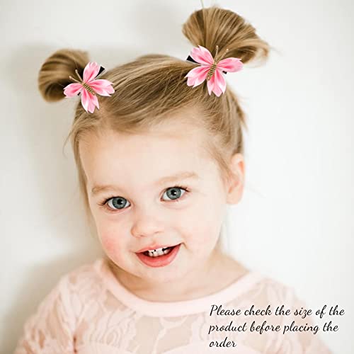 10Pcs Mini Butterfly Hair Clips, Oaoleer 2" Satin Ribbon Hair Bow Pins Colorful Butterfly Hair Barrettes Wedding Hair Accessories For Baby Girls Women Halloween Cosplaying Party Decor (Satin Butterfly) #TOP5