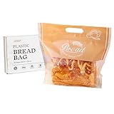 Lesibag Plastic Bread Bags for Homemade Bread, Freezable Seal Tight Cellophane Bags for Loaves, Sourdough，Bagels (50 Packs) Orange