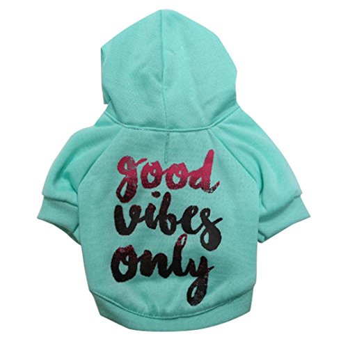 Axchongery Dog Hoodie, Fashion Pet Sweatshirts Warm Puppy Sweater Dog Coat for Cmall Dog (Mint Green, S)