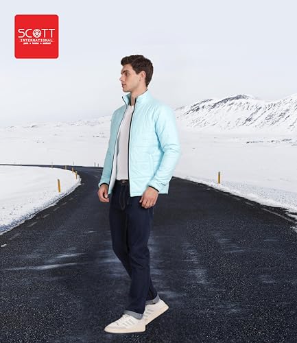Image of Scott International Winter Jacket for Men Bomber Jacket Mens Nylon Quilted standard length Puffer Jacket Full Sleeve Mens Jacket Monsoon Jackets for Men All Weather Jacket for Men