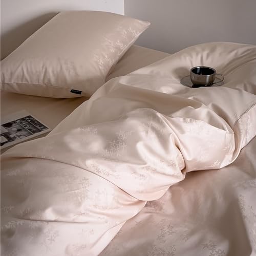 Bedding housse de couette jacquard fin coton rose lit double 2m