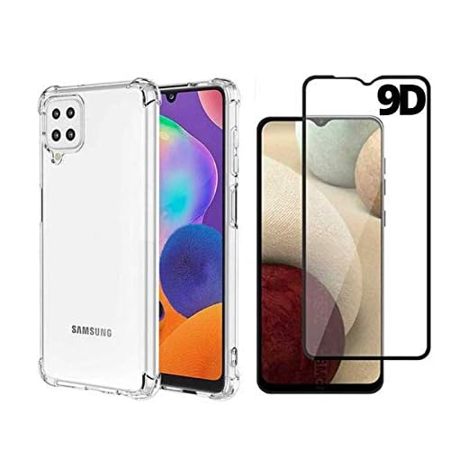 Capa Antishock Reforçada Nas Bordas Samsung A12 Tela 6.5 + 01 Película De Vidro 9D Cobre 100% Tela,