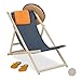 Produktbild Relaxdays Liegestuhl Holz, Holz Strandliege mit Stoffbezug, klappbar & verstellbar, Garten, Strand & Balkon, dunkelgrau