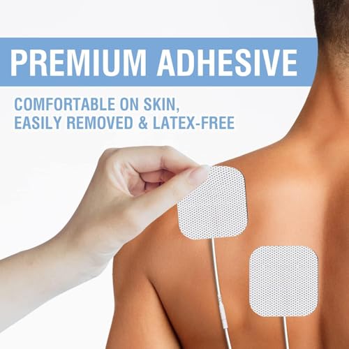 Image of AGAM TENS Electrode Pads - Replacement Electrodes for TENS Digital Therapy Machine - Reusable Self-Adhesive Pads (Square, Pack Of 4 | 2 * 2 IN))