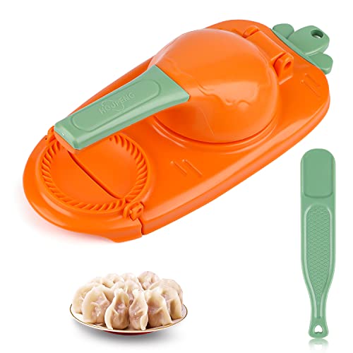 RUNEAY Teigtaschen Maker, Dumpling Maker 2 in 1 Knödelformdruck, Manuelle Teigpresse, Knödelmaschine, Ravioli Maker Nudelmaschine Teigtaschenformer, Teigtaschen Hautmacher Teigtaschenformen (Orange) RUNEAY Teigtaschen Maker, Dumpling Maker 2 in 1 Knödelformdruck, Manuelle Teigpresse, Knödelmaschine, Ravioli Maker Nudelmaschine Teigtaschenformer, Teigtaschen Hautmacher Teigtaschenformen (Orange)
