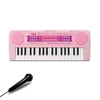 EOOLEOW Kids Piano Keyboard Toys, 37 Keys Music Keyboard Piano for Kid with Microphone, Learning Educational Toddler Keyboard Toys for Kids Ages 3-8 (Pink)