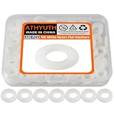 M6 White Nylon Washers, 6mm ID, 12mm OD, 1.2mm Thickness, Plastic Flat Round Washers, 200 Pieces Nylon Washer Hardware Set