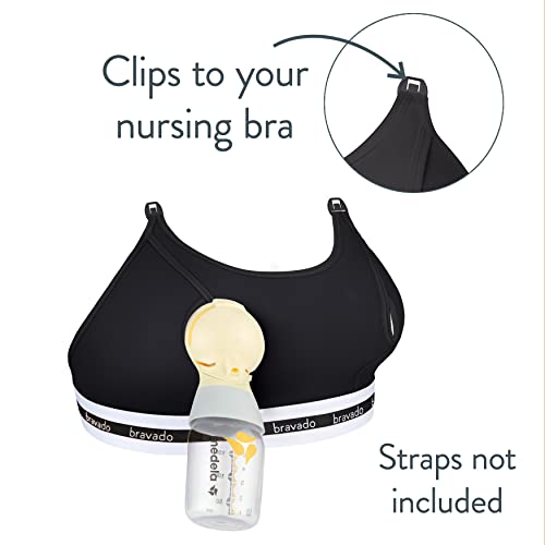 BRAVADO! DESIGNS Sustainable Clip and Pump Hands-Free Pumping Accessory | Black | M
