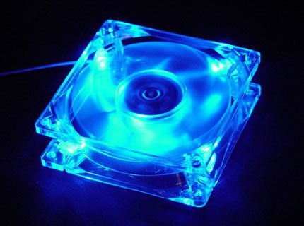 5 Stars Computer 80mm, 8cm Quad-4 Blue LED Computer Desktop PC Case Clear Cooling Fan, 3 and 4 pin Connector with Screws, Quiet and Silent