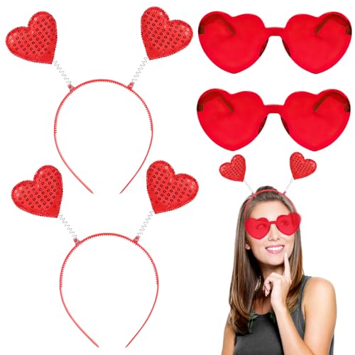 2 gafas de sol con forma de corazón sin bordes