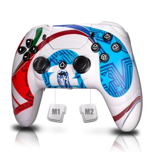 Image of YUYIU LED Wireless Controller for PS5 /Pro /Slim /PC, Hall Effect Joysticks & Triggers /Macro /Turbo /6-Axis Gyro /Dual Vibration /3.5mm Audio Jack /1500mAh Battery Gamepad with Speaker (Sports Colors)