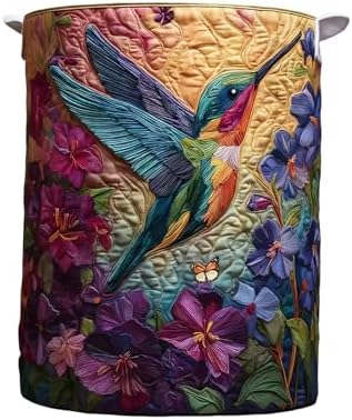 Spacious Quilted Laundry Hamper with Strong Handles Storage Bin for Home and Nursery Organization Quilted Laundry Basket - 3